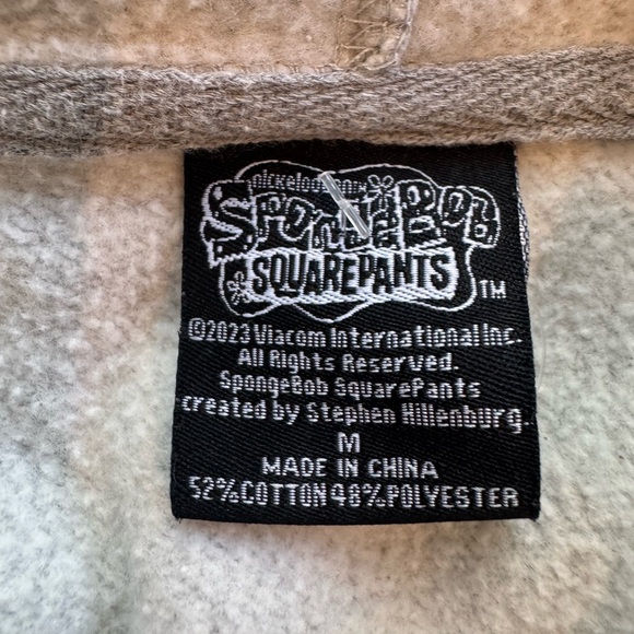 Nickelodeon SpongeBob SquarePants Graphic Hoodie Patrick Squidward Gray M - Picture 4 of 4